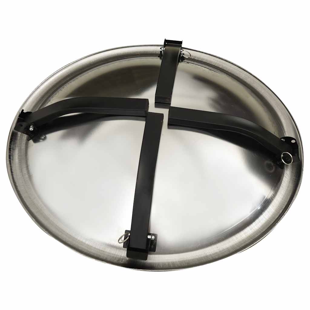 2-in-1 Fire pit and grill with fire rake 56x56x49 cm stainless steel