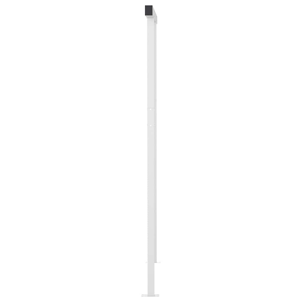 Automatic retractable awning with poles 4x3 m yellow and white
