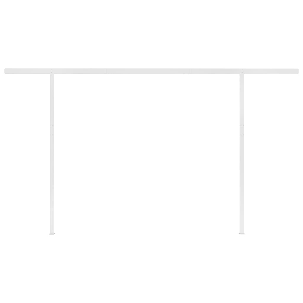 Automatic retractable awning with poles 4x3.5 m orange brown