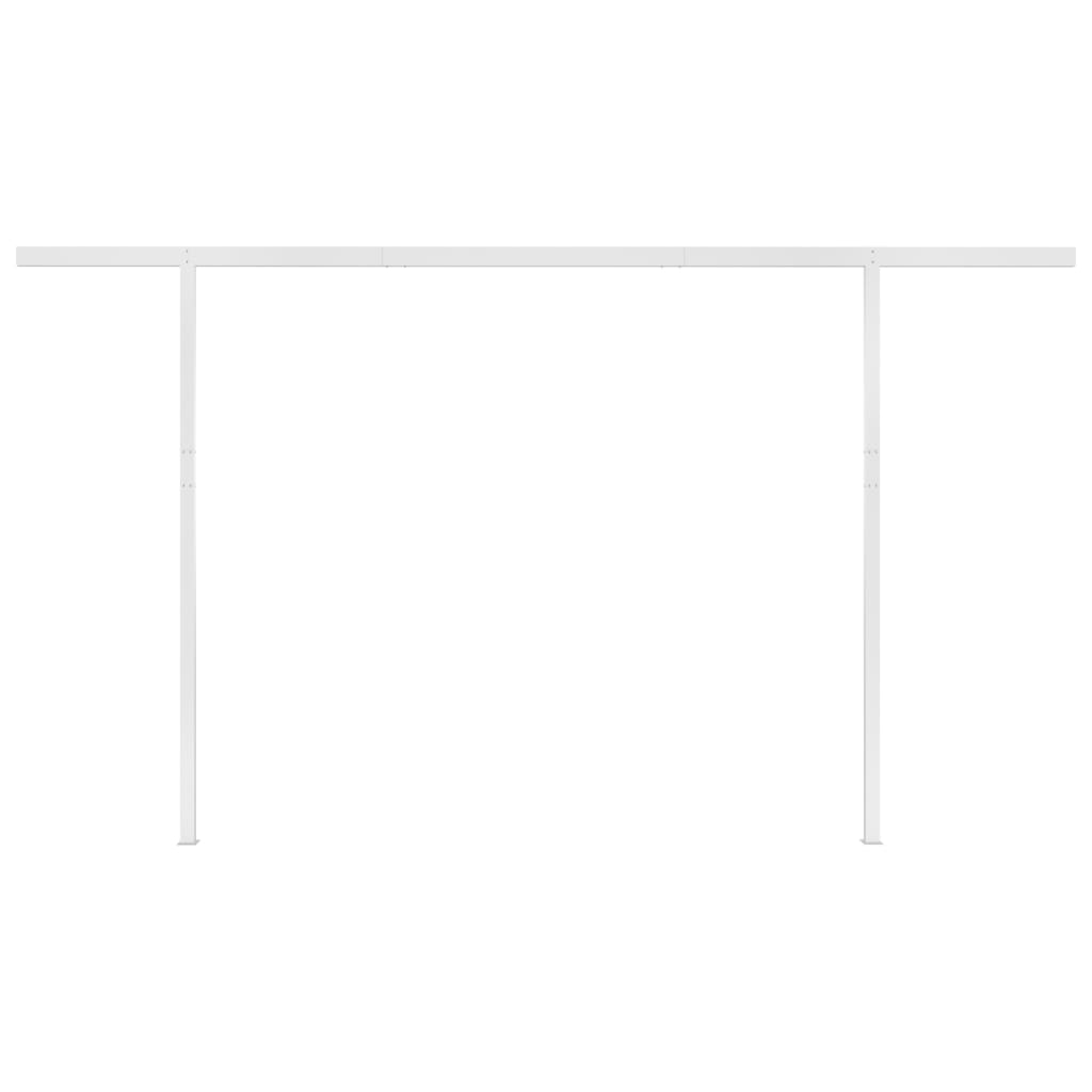 Automatic retractable awning with poles 4.5x3.5 m yellow and white