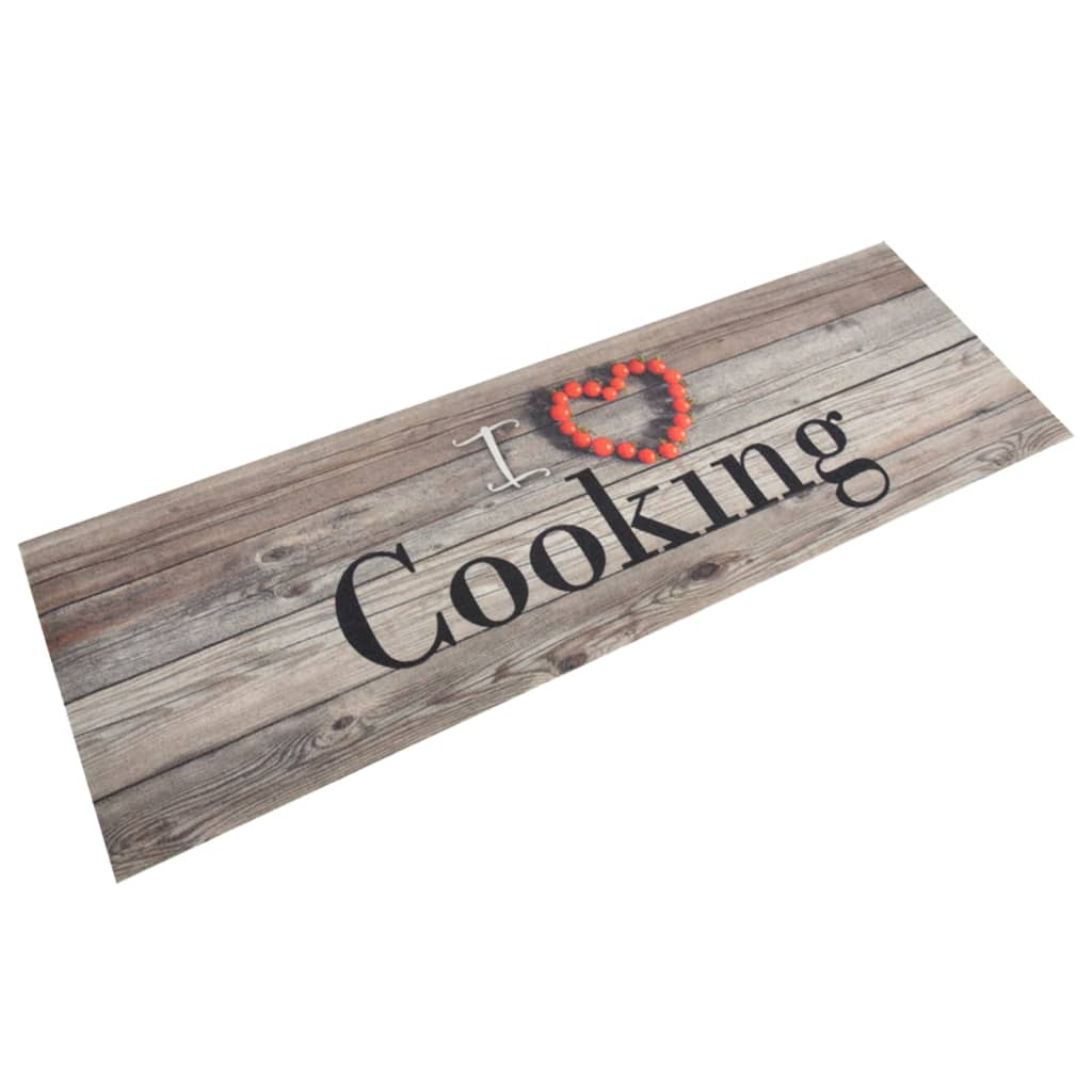 Kitchen rug washable Cooking grey 60x180 cm velvet