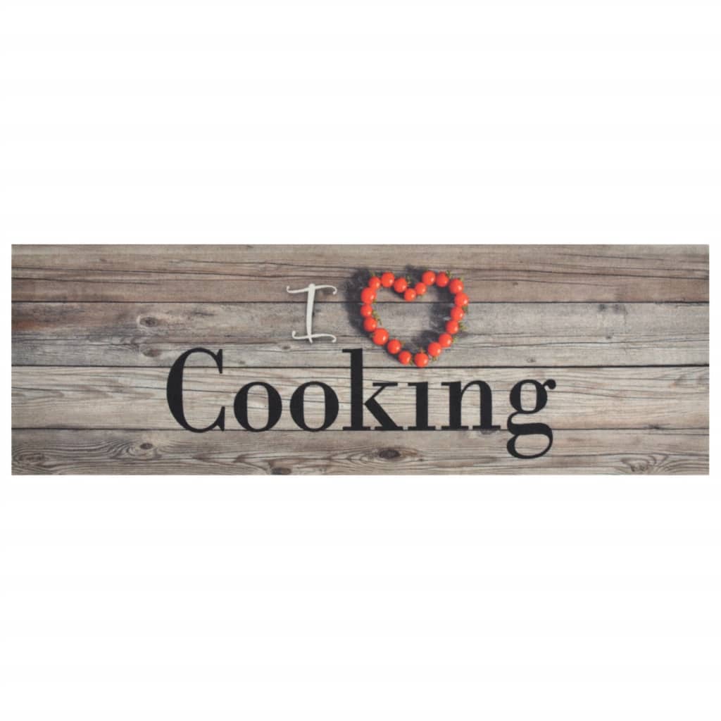 Kitchen rug washable Cooking grey 60x180 cm velvet
