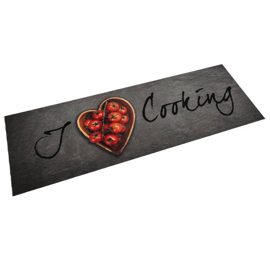 Kitchen rug washable Cooking text 60x180 cm velvet