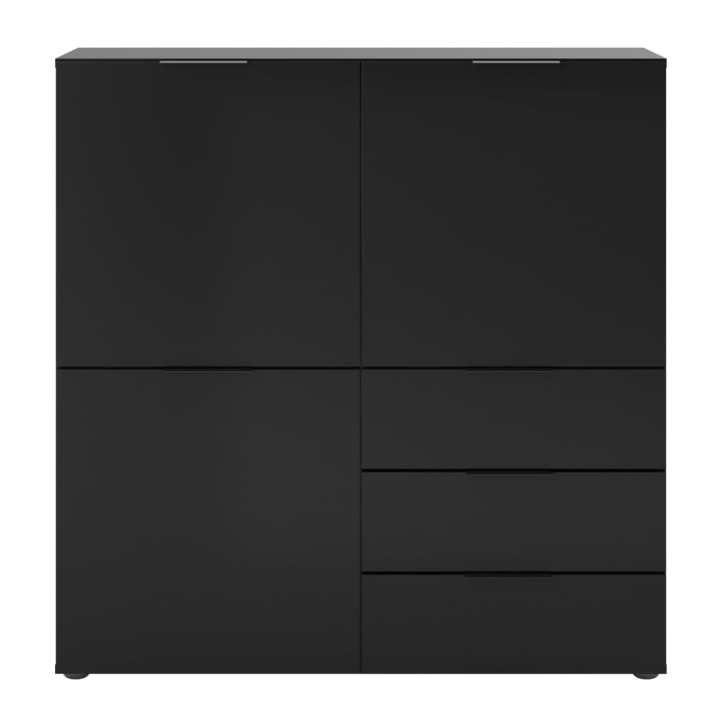 Chest of drawers with 3 doors and 3 drawers black