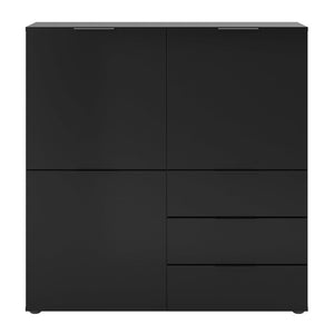 Chest of drawers with 3 doors and 3 drawers black