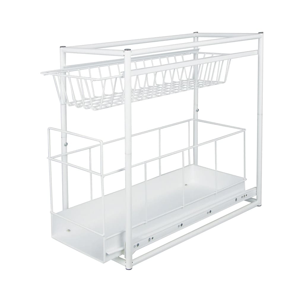 2-tier storage cabinet white