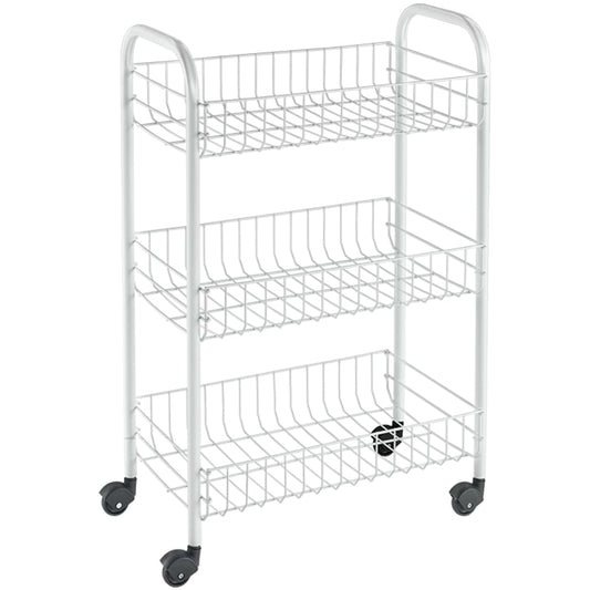 Kitchen trolley with 3 baskets Siena white