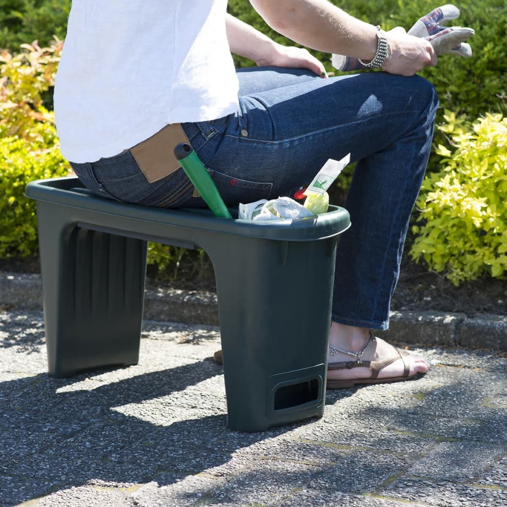2 in 1 Garden Stool 65.5x25x34 cm green