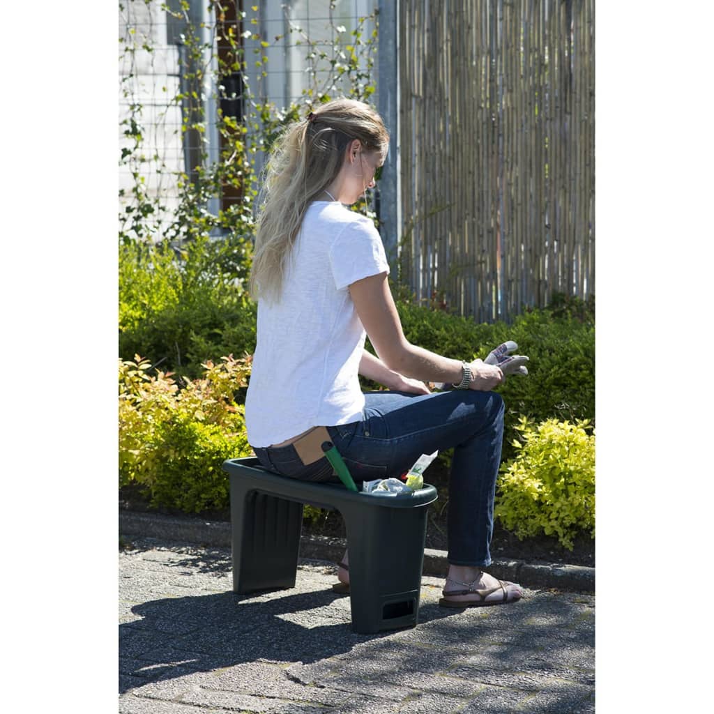 2 in 1 Garden Stool 65.5x25x34 cm green
