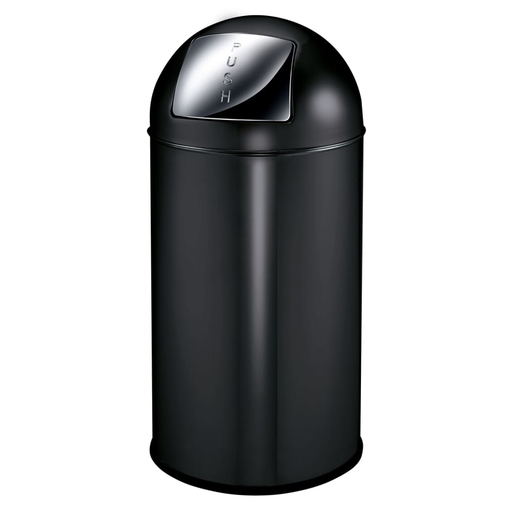 Trash can with sliding lid 40 L matt black