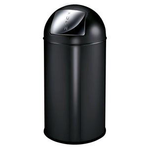 Trash can with sliding lid 40 L matt black