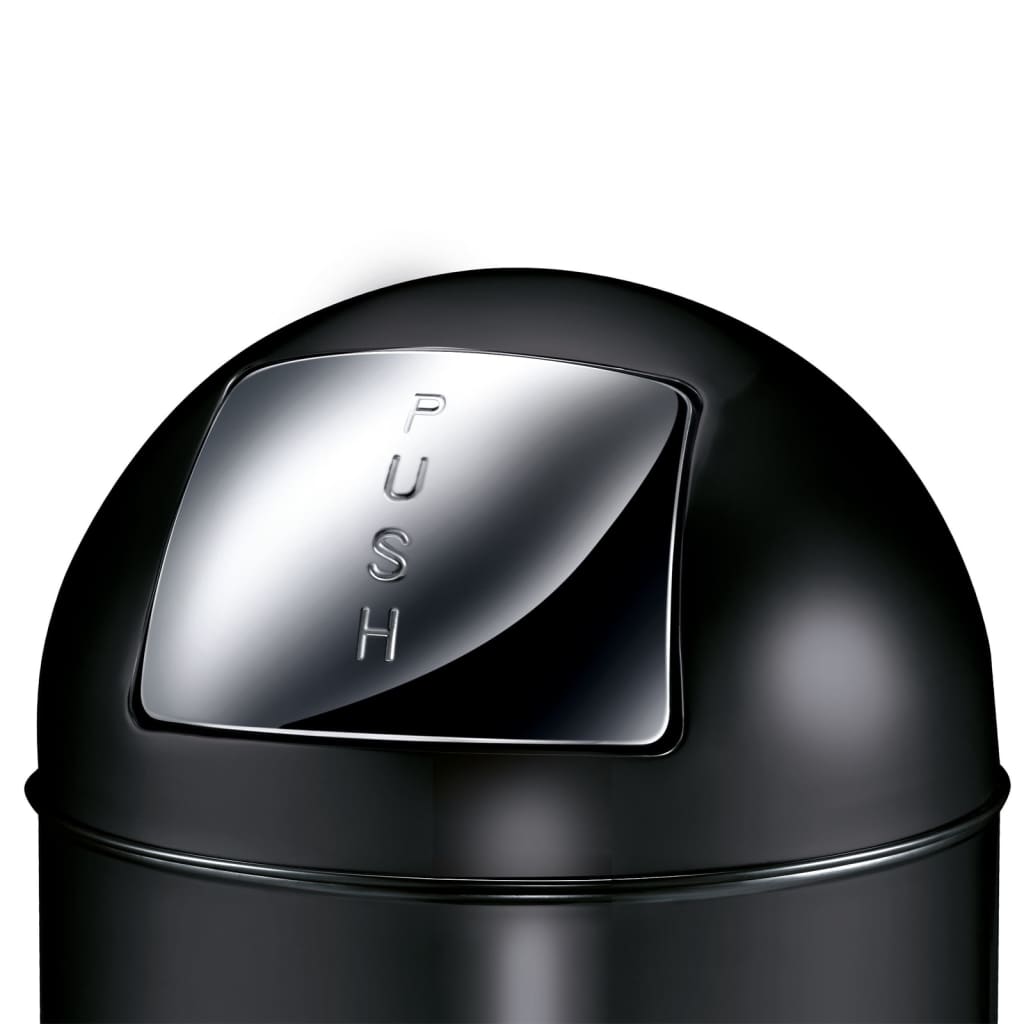 Trash can with sliding lid 40 L matt black