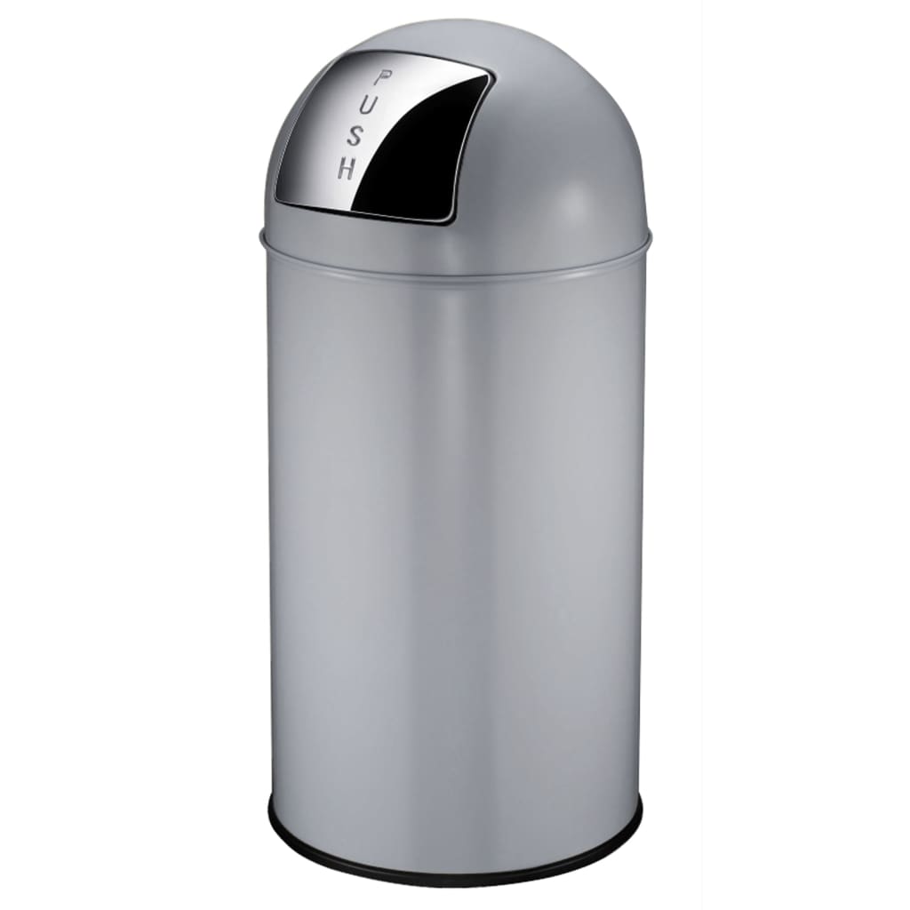 Trash can with sliding lid 40 L matt grey