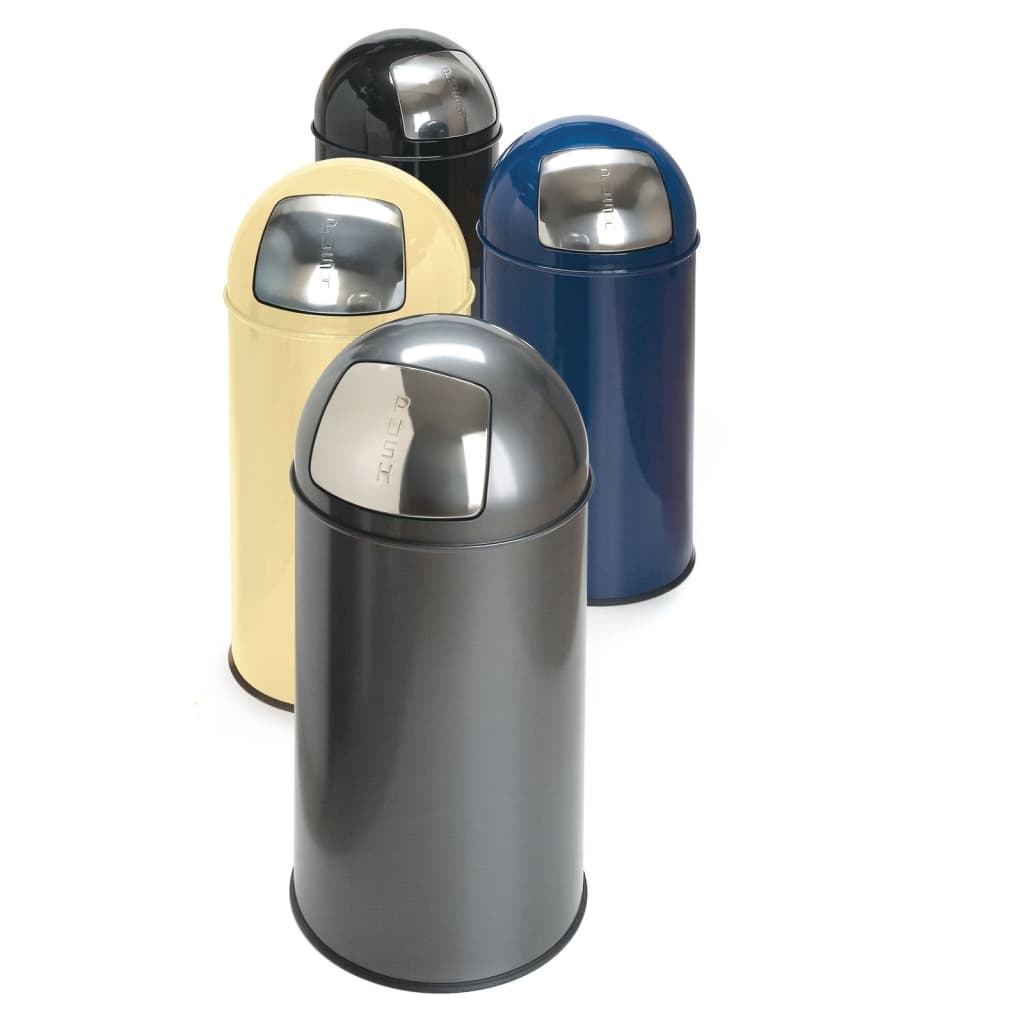 Trash can with sliding lid 40 L matt grey