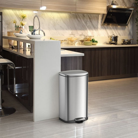 Pedal bin Della 50 L matt silver