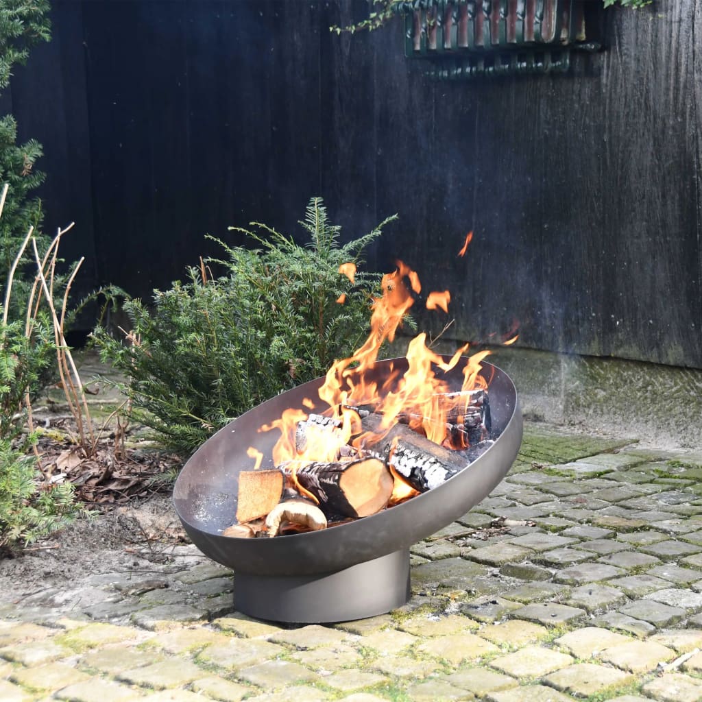 Fire bowl slanted black steel FF402