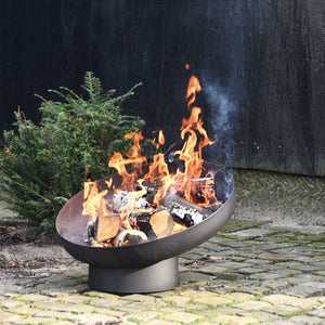 Fire bowl slanted black steel FF402