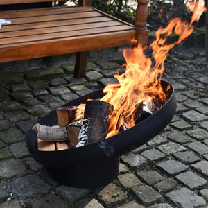 Fire bowl slanted black steel FF402