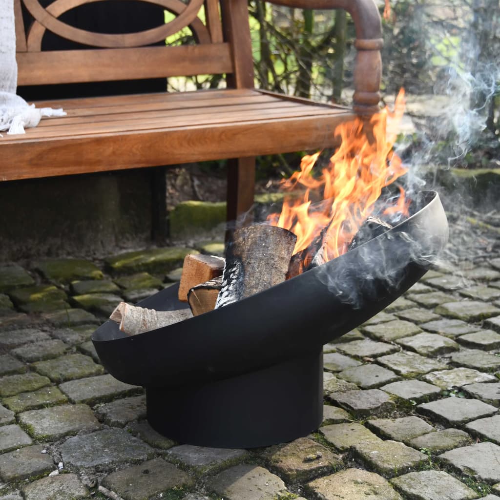 Fire bowl slanted black steel FF402