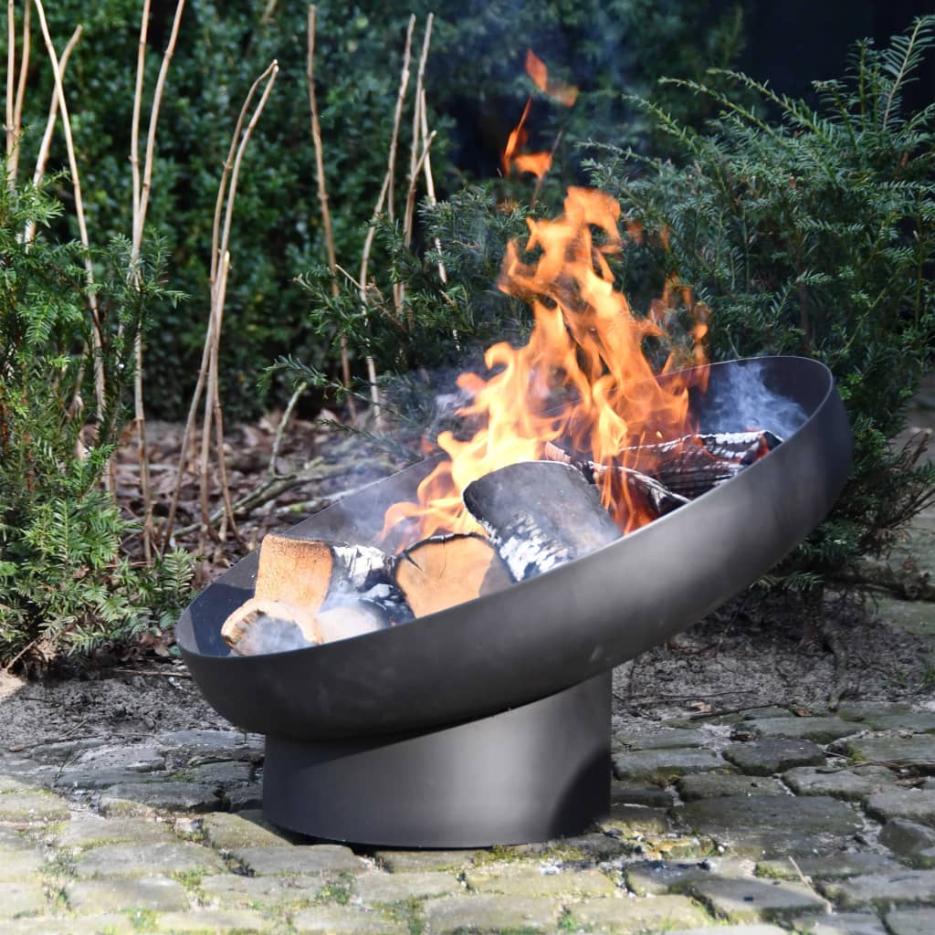 Fire bowl slanted black steel FF402