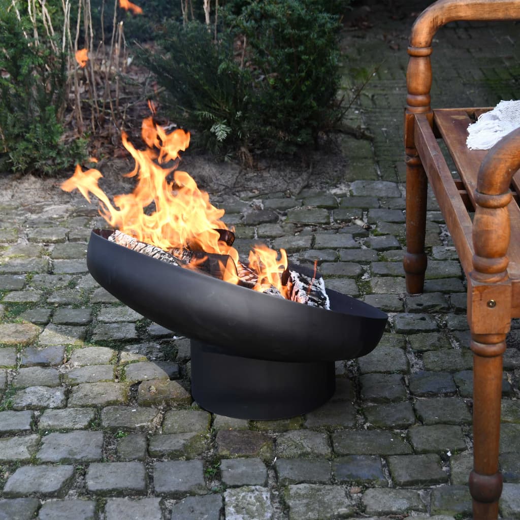 Fire bowl slanted black steel FF402
