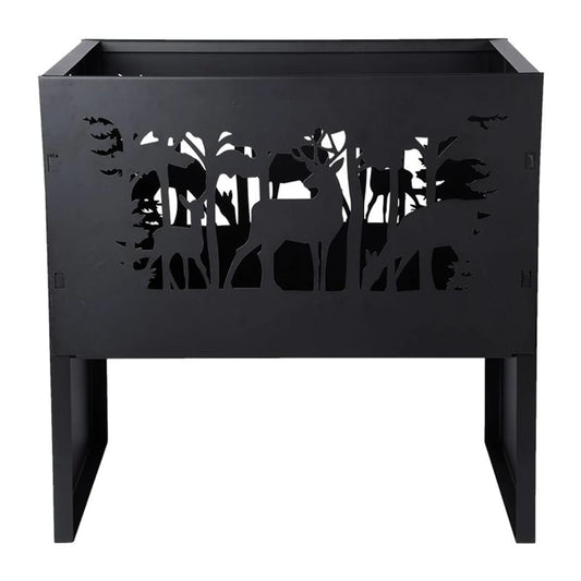 Rectangular deer campfire basket