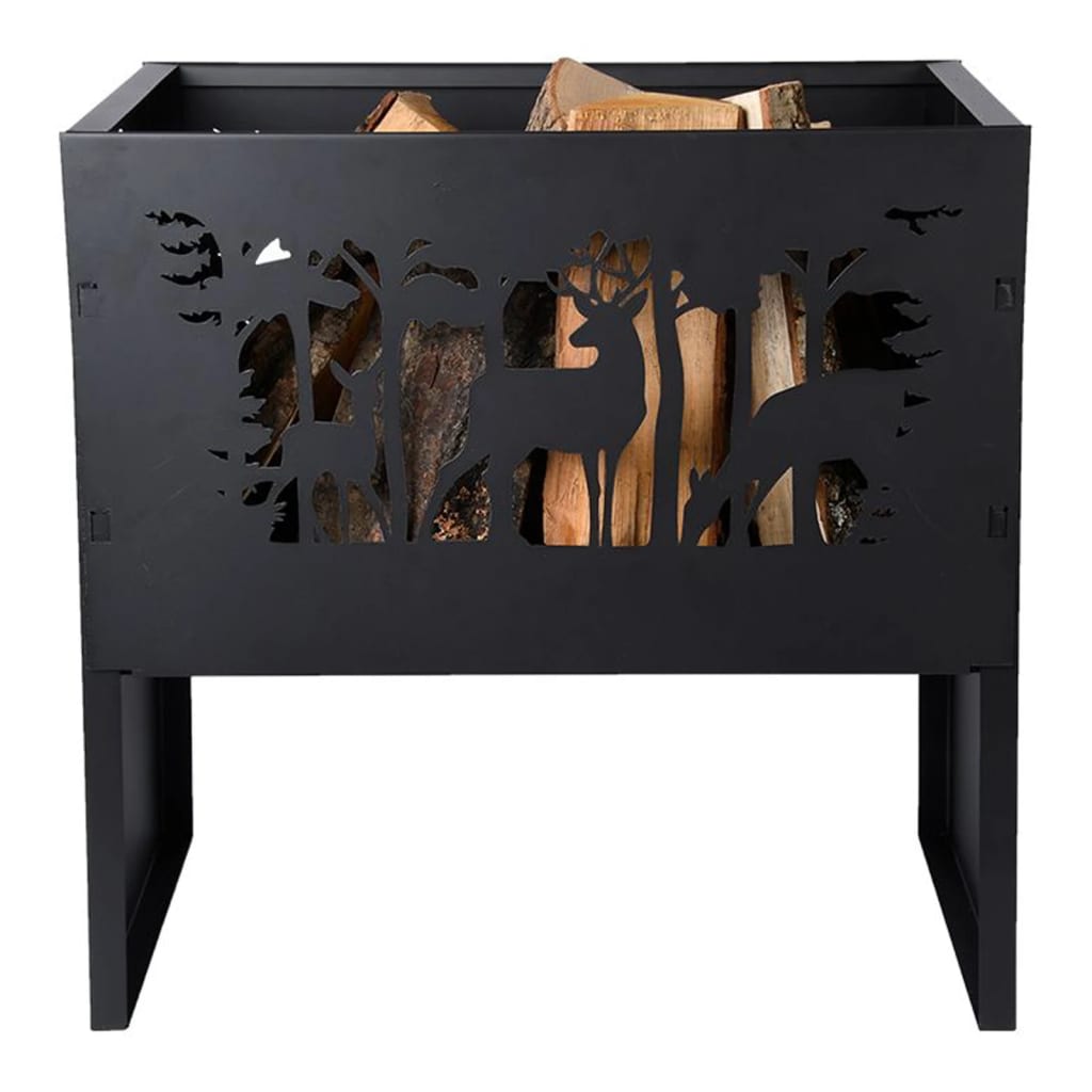 Rectangular deer campfire basket