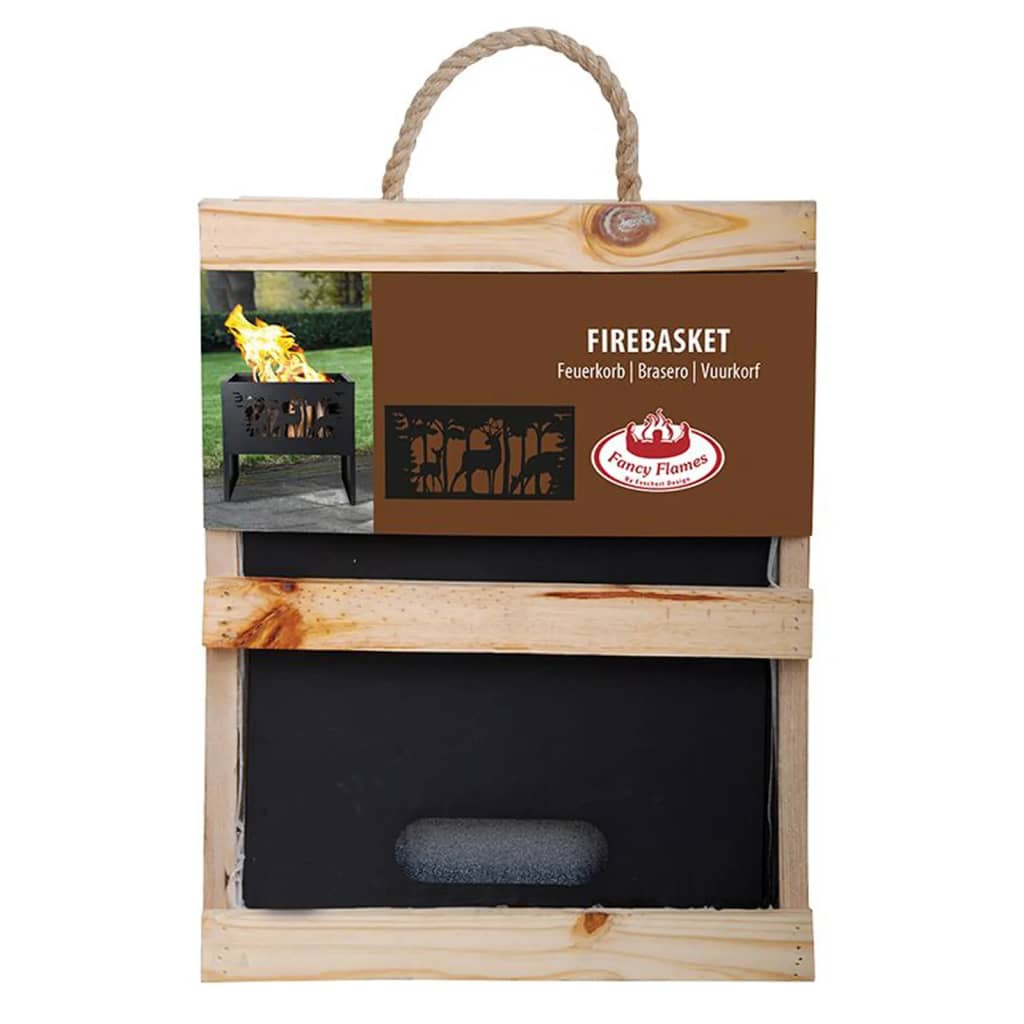 Rectangular deer campfire basket