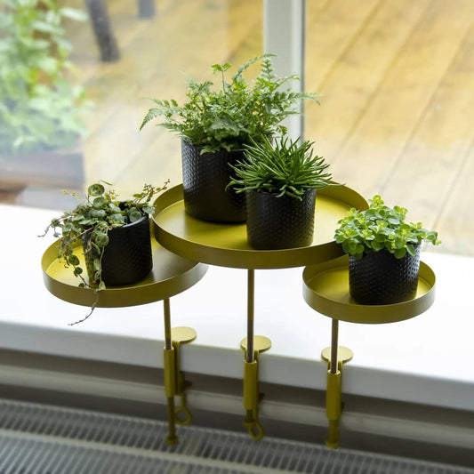 Planteholder med klemme rund gull L