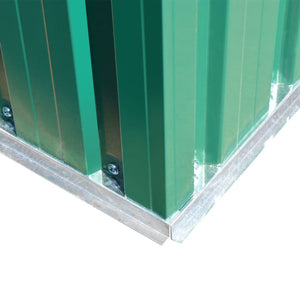 Garden storage shed green metal 257x205x178 cm