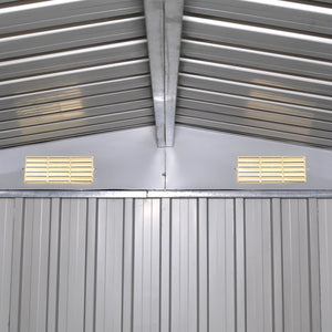 Garden storage shed green metal 257x205x178 cm