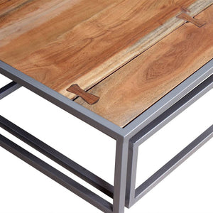 2-piece coffee table set solid acacia wood
