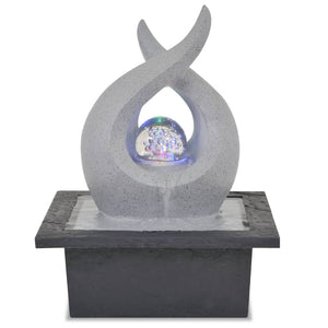 Indoor fountain with LED lights polyresin