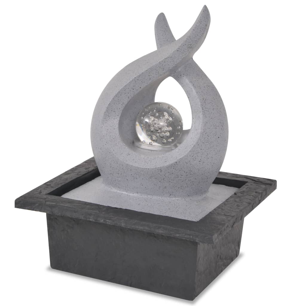 Indoor fountain with LED lights polyresin