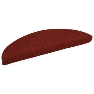 Self-adhesive stair mats needle punch 15 pcs 56x17x3 cm red