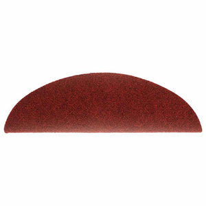 Self-adhesive stair mats needle punch 15 pcs 56x17x3 cm red