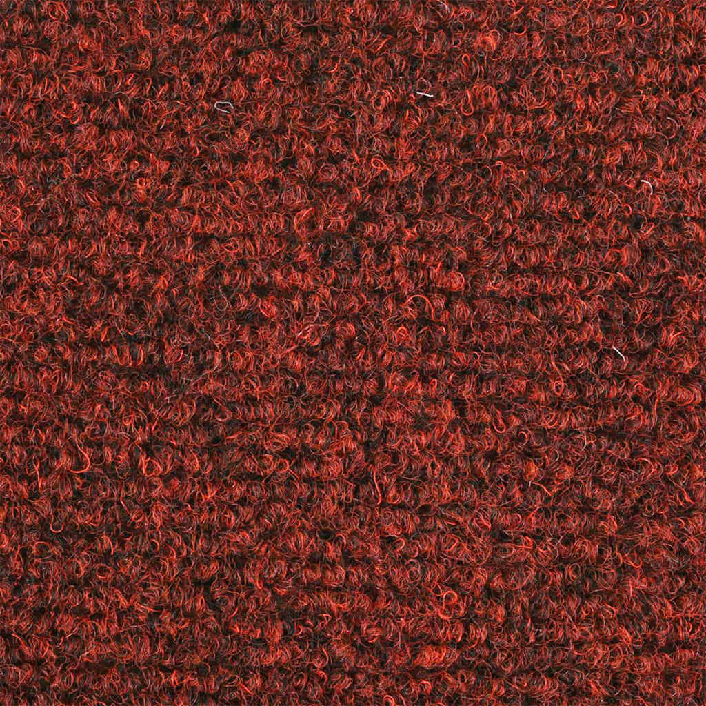 Self-adhesive stair mats needle punch 15 pcs 56x17x3 cm red