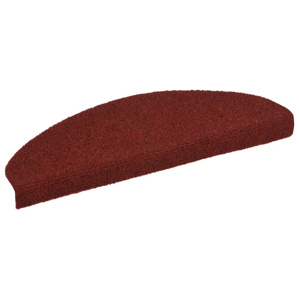 Self-adhesive stair mats needle punch 15 pcs 65x21x4cm red