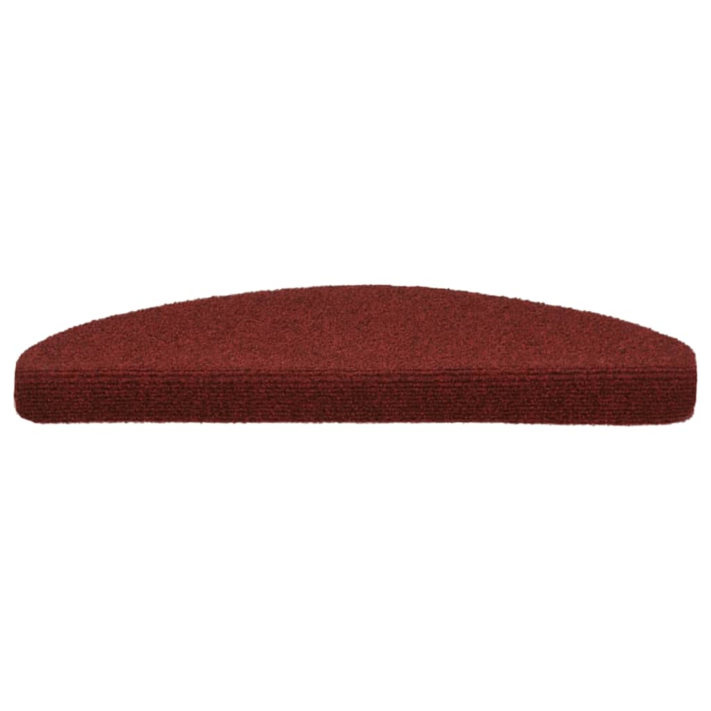 Self-adhesive stair mats needle punch 15 pcs 65x21x4cm red