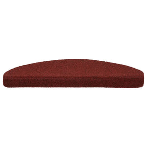 Self-adhesive stair mats needle punch 15 pcs 65x21x4cm red