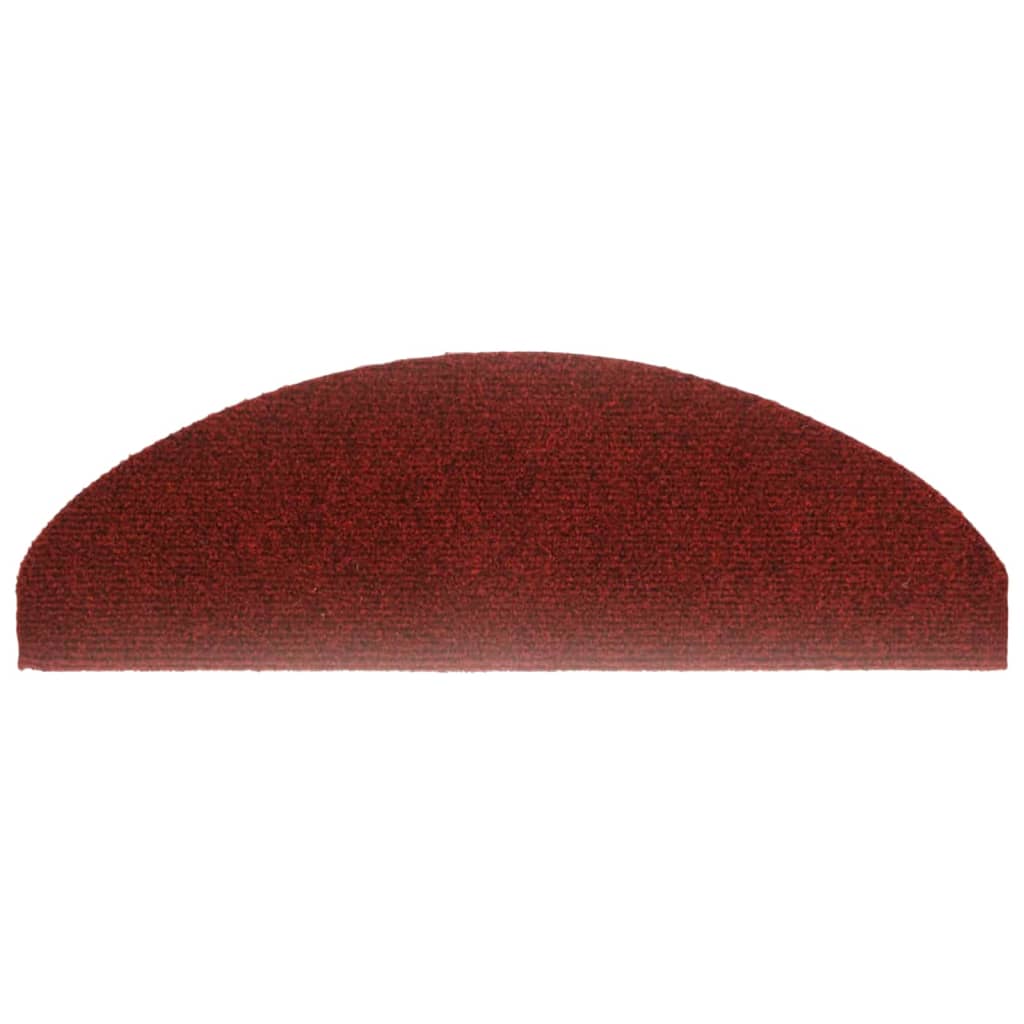 Self-adhesive stair mats needle punch 15 pcs 65x21x4cm red