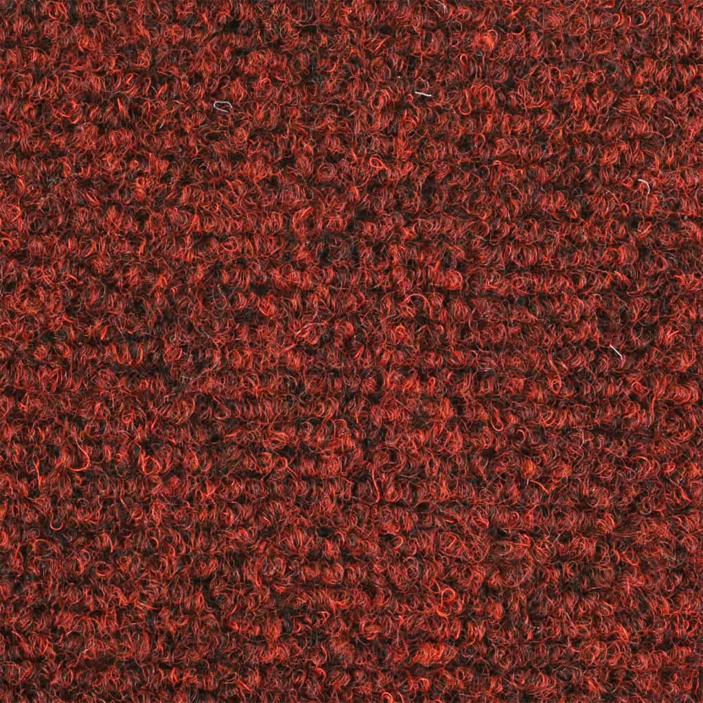 Self-adhesive stair mats needle punch 15 pcs 65x21x4cm red