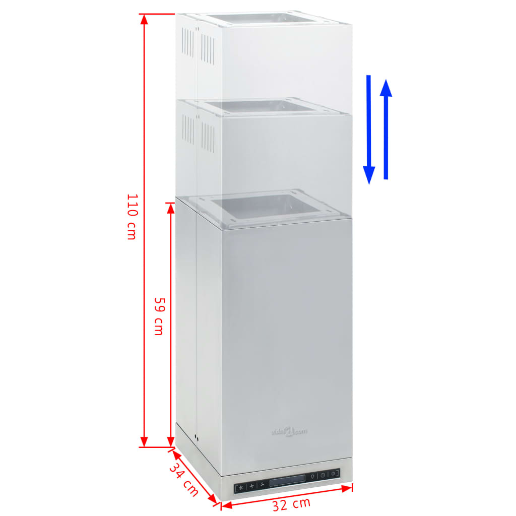 Kitchen hood LCD screen touch sensor 756 m³/h LED