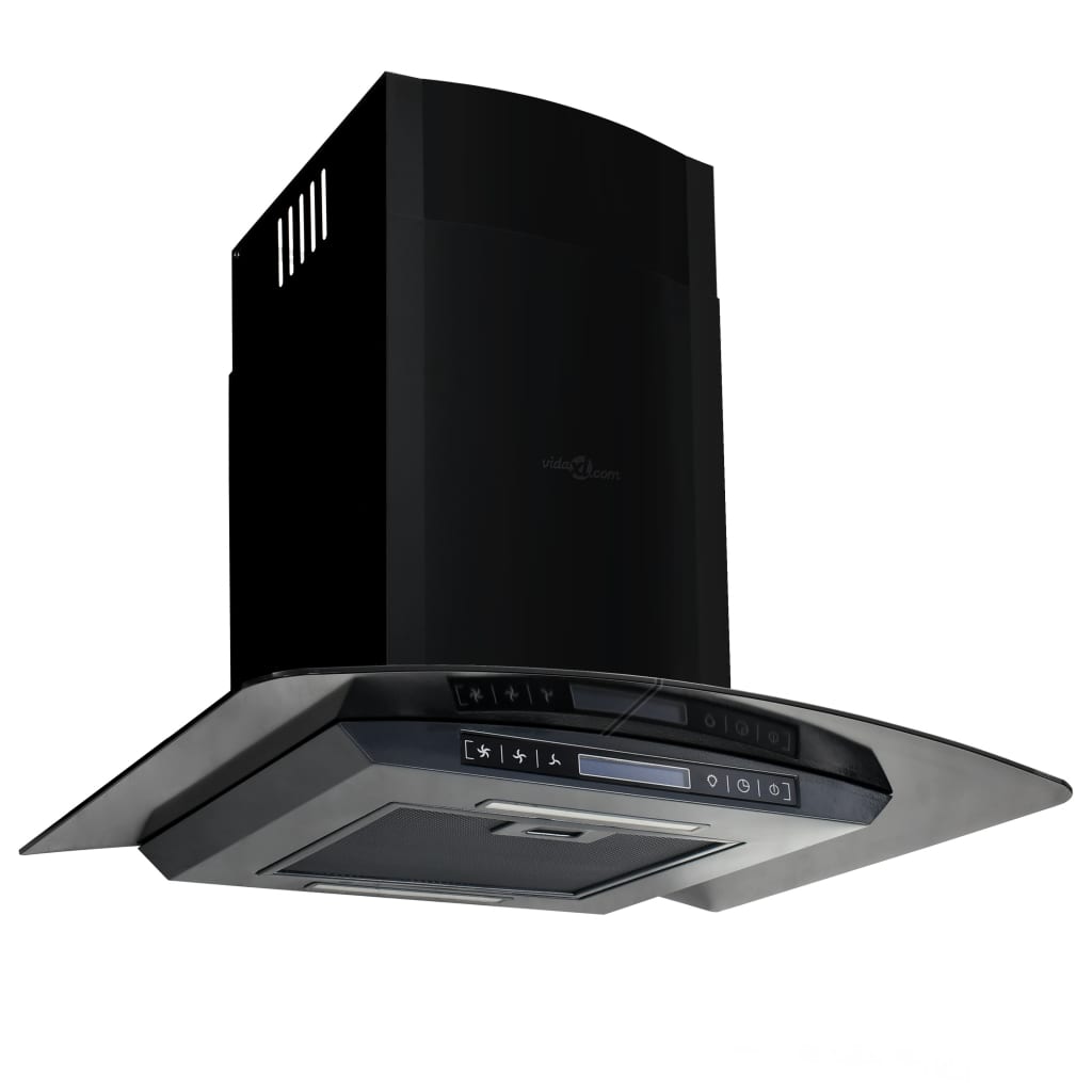 Wall-mounted kitchen hood stainless steel 756 m³/h 60 cm black
