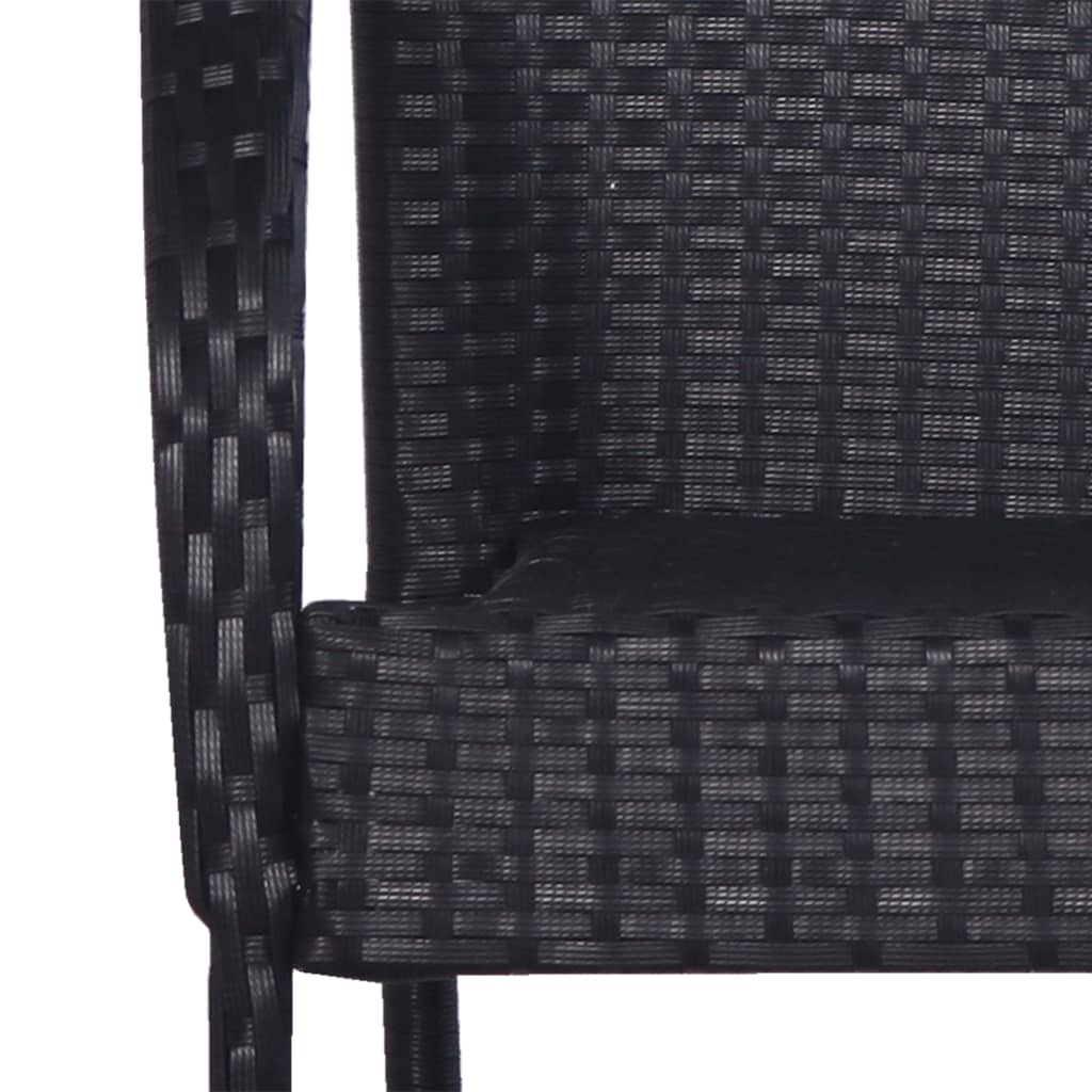 Stacking chairs 2 pcs poly rattan black