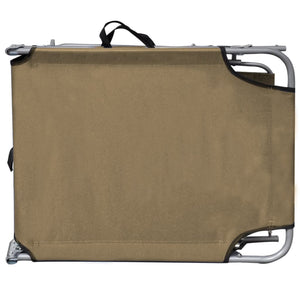 Folding sun lounger with sunshade steel grey-brown