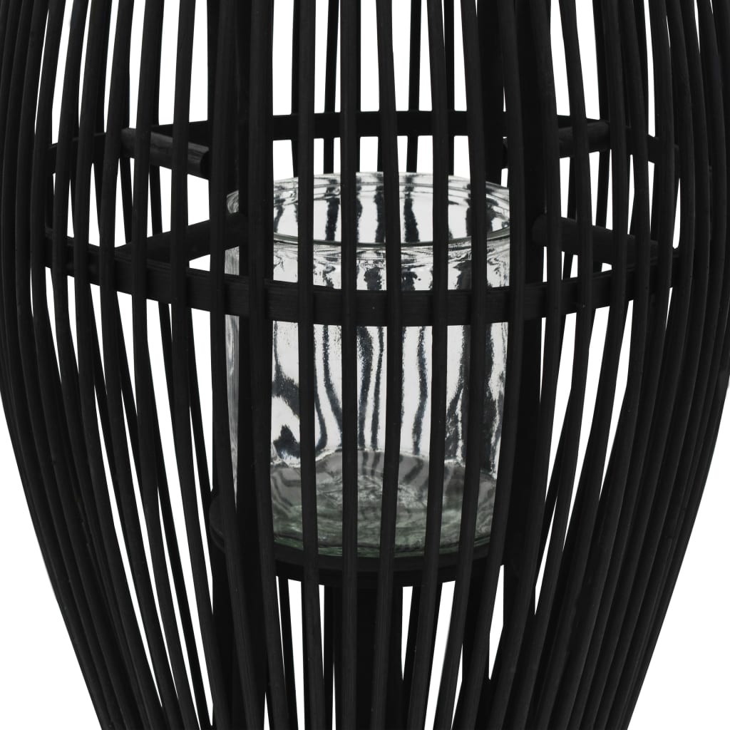 Hanging lantern for candles bamboo black 60 cm