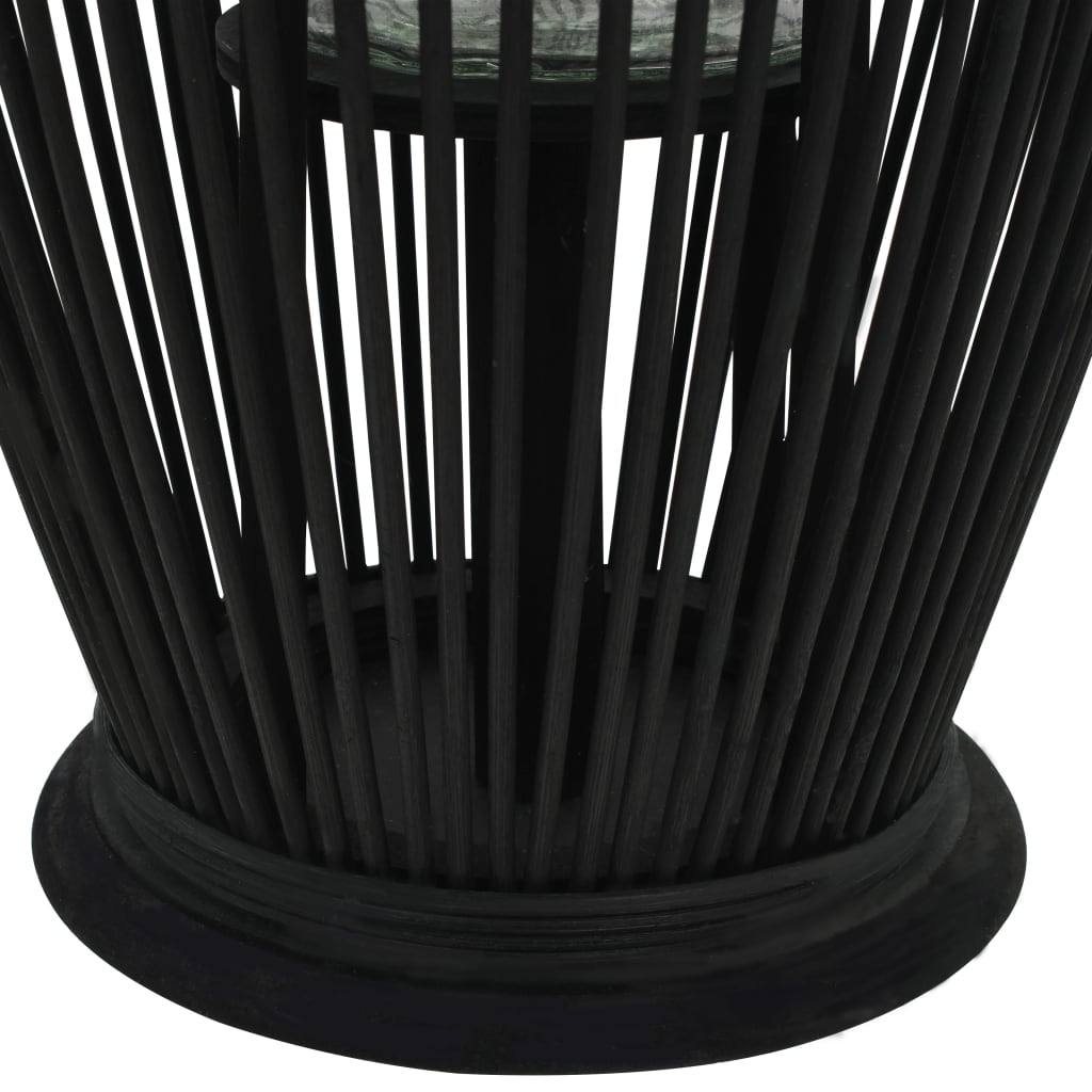Hanging lantern for candles bamboo black 60 cm