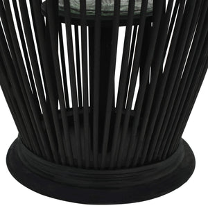 Hanging lantern for candles bamboo black 60 cm