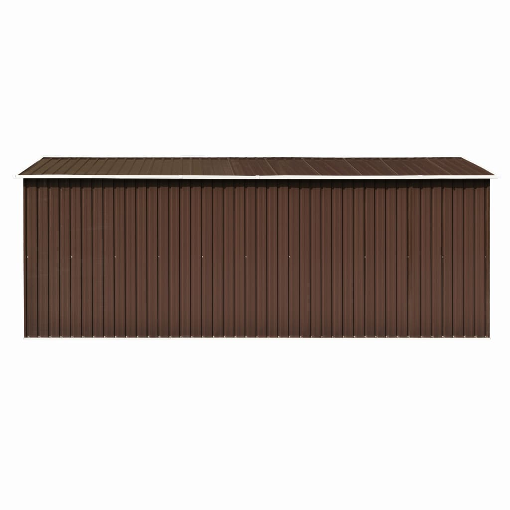 Garden shed 257x489x181 cm metal brown